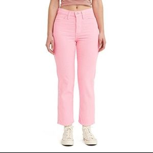 Levi's Wedgie Straight Pink Corduroy Pant Orchid Pink 2 Short 8 Short Barbie New
